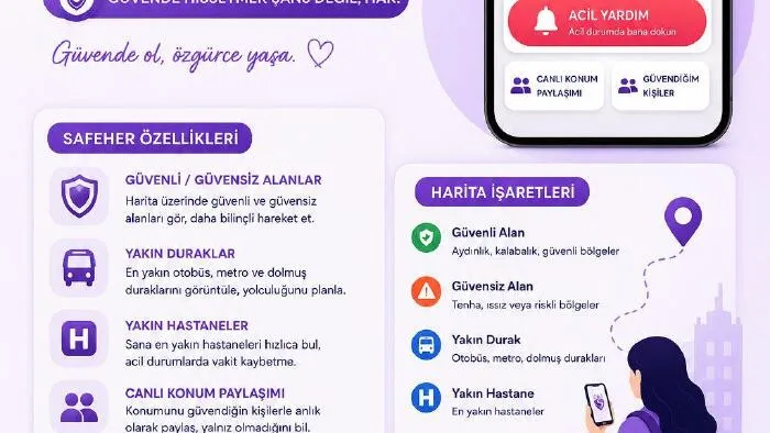 Yerli mobil uygulama SafeHer yayında: Kadın güvenliği için dijital çözüm